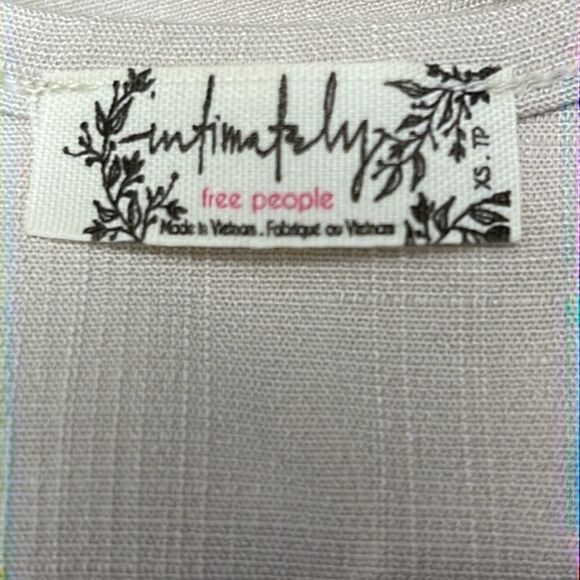 Free People Beige Last Rose Stretch Spaghetti Strap V-Neck Bodysuit- XS-NEW - Picture 10 of 11